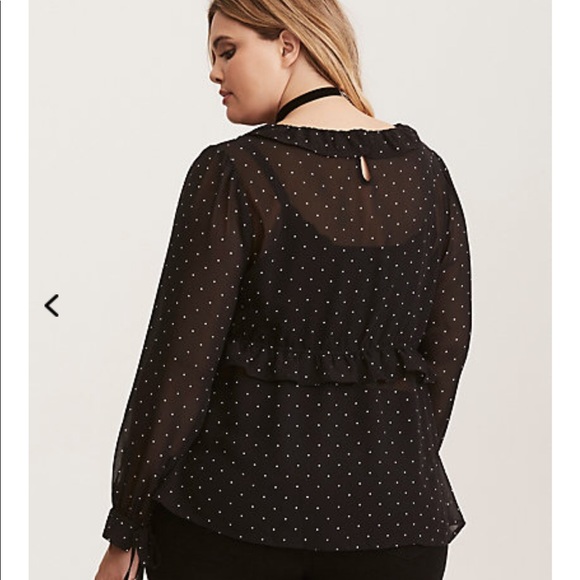Black Torrid Polka Dot Top - Picture 2 of 5